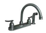 Lead Law Compliant 1.5 GPM 2 Handle Kitchen Faucet With Spray Brushed Nickel