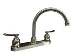 Lead Law Compliant 1.5 GPM 2 Handle Kitchen Faucet Less Spray Brushed Nickel