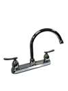 Lead Law Compliant 1.5 GPM 2 Handle Kitchen Faucet Less Spray Polished Chrome