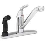 Lead Law Compliant 1.5 GPM 1 Handle Kitchen Faucet With Spray Polished Chrome