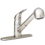 Lead Law Compliant 1.5 GPM 1 Handle Lever Kitchen Pullout Spout Polished Chrome