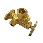 Lead Law Compliant 5/8 X 3/8 X 3/8 OD DU Handle Valve Rough Brass