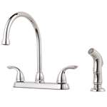 Lead Law Compliant 1.8 GPM 2 Handle Kitchen Faucet With Spray PC