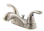 Lead Law Compliant 2 Handle 4 Center Set Lavatory Faucet Metal Pop Up *pfirst Brushed Nickel