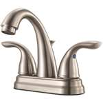 Lead Law Compliant 2 Handle Three Hole 4 High Arc Lavatory Faucet Brushed Nickel