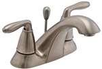 Lead Law Compliant 1.5 GPM 2 Handle 4 Center Set Lavatory Faucet Metal Pop Up Brushed Nickel