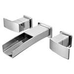 Lead Law Compliant 1.5 GPM 2 Handle 8 Wall Mount Lavatory Faucet Polished Chrome