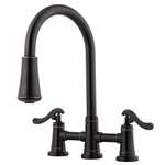 Lead Law Compliant 2 Handle Pull Down Bridge Faucet TUBR Ashfield