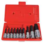 10PC Hexagon Bit 3/8-1/2 Drive Set Metr