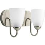 Brushed Nickel 2 100 Watts Medium Bracket