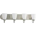 Brushed Nickel 4 100 Watts Medium Bath Vanity
