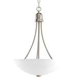 Brushed Nickel 2 100 Watts Medium Pendant