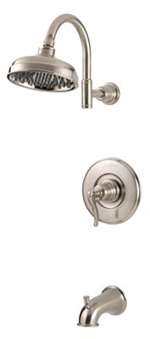 1 Handle Lever Tub and Shower Trim Kit Ashfield Satin Nickel
