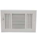 10 X 4 3 Way Sidewall / Ceiling Reg W/Ml White