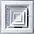 10 X 10 Aluminum 4 Way Ceiling Diffuser White