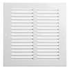 6 X 6 Aluminum Return Air Grill 1/2 Fin White