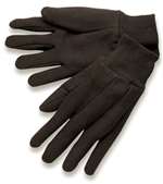 100% Cotton Brown Jersey Gloves 12 Pair