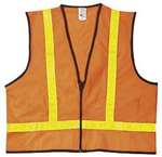 Orange Polyester Vest With Reflect Stripe