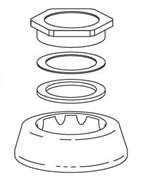 F5AT 1-1/2 Spud Coupling Assembly Polished Chrome