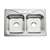 33 X 22 Three Hole Double Bowl 7.0 Stainless Steel Sink Single Pack