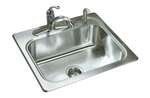 25 X 22 Three Hole 1 Bowl 6.5 Stainless Steel Sink Single Pack