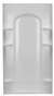 42 Curved Shower Back Wall Ensemble White
