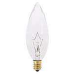 60 Watts Torpedo Candelabra Clear 130 Volts Lamp