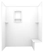 32X60X72 Shower SYS With Seat White