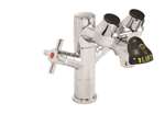 Lead Law Compliant Combination Single POST Faucet Integrated Eyewash