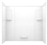 5PC Smooth BATH Wall Kit White