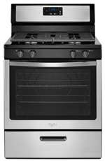 Stainless Steel 5.1 Cubic Feet Gas Free Standing RNGE