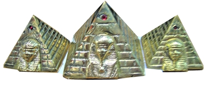 Three Pyramids Bronze Set 1 Large and 2 Medium