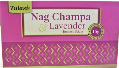 Tulasi Nag Champa & LAVENDER Incense Sticks (Box of 12 x 15g)