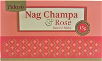 Tulasi Nag Champa & Rose Incense Sticks (Box of 12 x 15g)