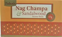 Tulasi Nag Champa & SANDALWOOD Incense Sticks (Box of 12 x 15g)