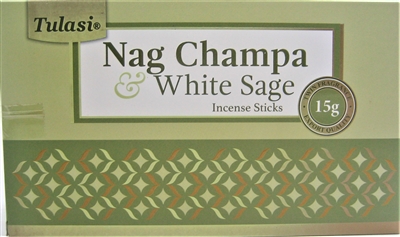 Tulasi Nag Champa & WHITE SAGE Incense Sticks (Box of 12 x 15g)