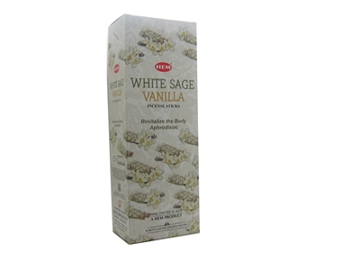 HEM White Sage Vanilla Incense Sticks - Box of 6 Packs