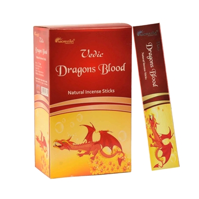 Vedic Dragons Blood Natural Incense Sticks (Box of 12 X 15 grams)
