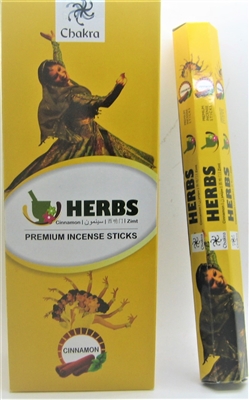 Chakra - Herbs - Cinnamon Incense Sticks (Box of 6 packs of 20 sticks)