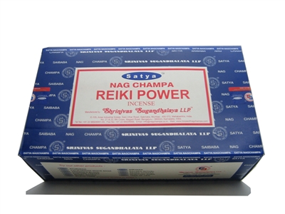 Satya Nag Champa Reiki Power 15 gram incense (Dozen, Box of 12 packs of 15 grams each)