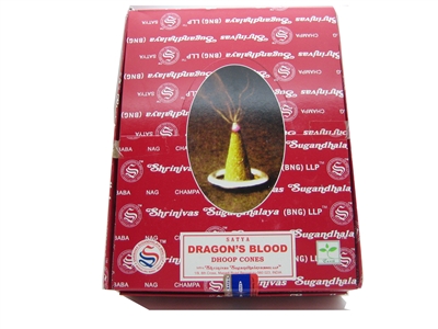 Satya Dragon's Blood Dhoop Cones (12 boxes of 12 Dhoop Cones))
