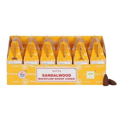 [Backflow] Satya Sandalwood Backflow Cones (Box of 6 Packs)