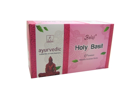 Balaji -Holy Basil- Ayurvedic Premium Masala Incense Sticks (Box of 12 with 15 grams each)