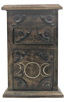 Almirah Wooden Triple Moon Cupboard