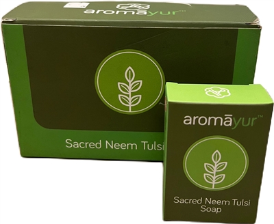 Aromayur Sacred Neem Tulsi Soap, Wholesale Box of 12 Packs