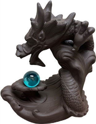 Backflow Cones Ceramic Burner 7.5" Dragon with Crystal Ball Add - Model 767733