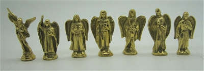 Set of 7 - Seven Archangel Figurines Bronze 2"