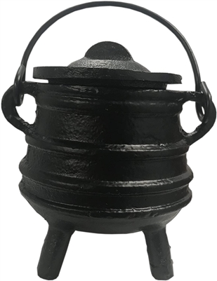 Crystalo - Ribbed Style Cast Iron Cauldron with Lid BSW-77