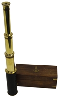 Brass Telescope with Wooden Box 15" - Nautical