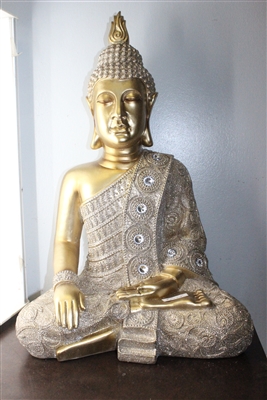 Golden Buddha one hand on knee LARGE Model - 6448
